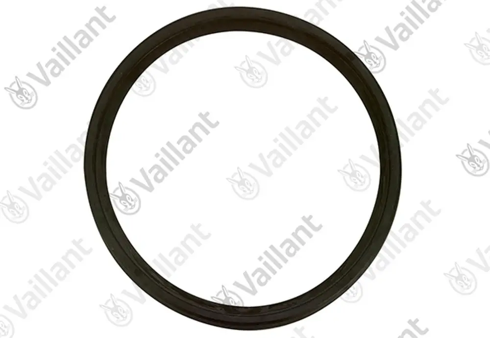 Dichtung aus EPDM-Material in runder Form, geeignet für Abgasleitungen. Produkt der Marke Vaillant, zur Verwendung in entsprechenden Installationen.